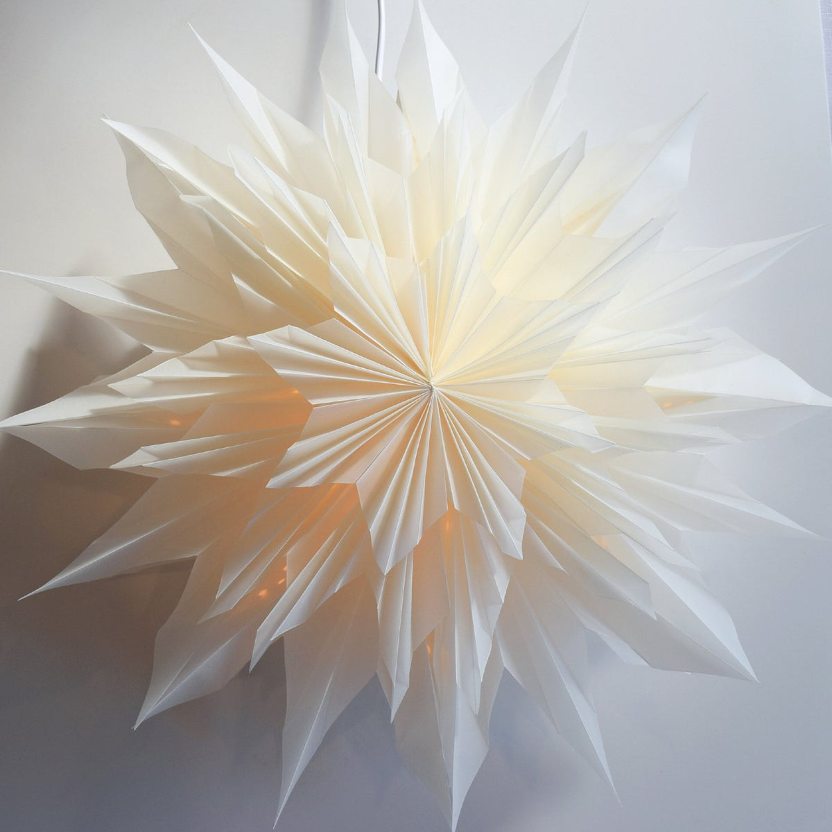 16&quot; White Apricity Snowflake Star Lantern Pizzelle Design - Great With or Without Lights - Ideal for Holiday and Snowflake Decorations, Weddings, Parties, and Home Decor