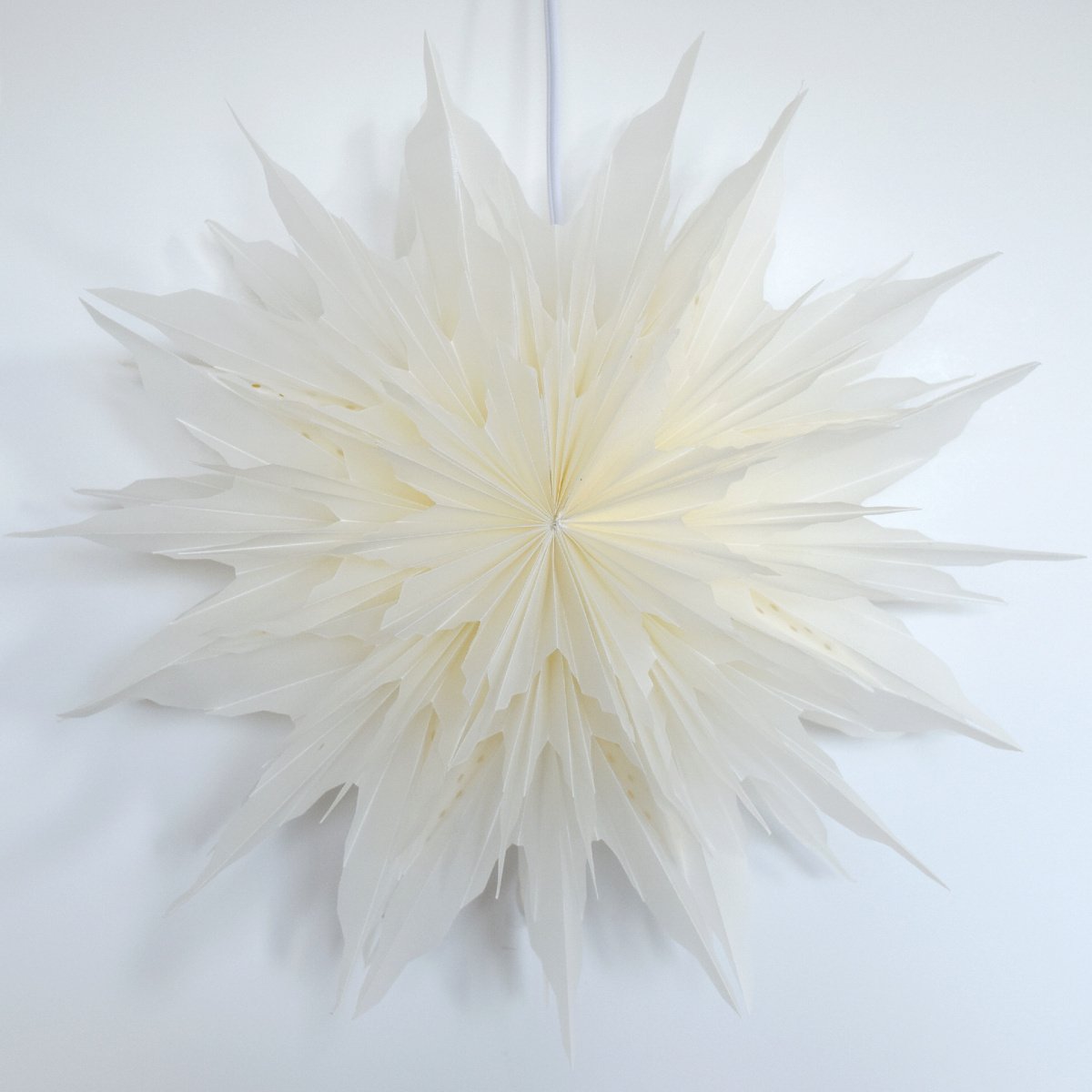 32&quot; White Snowdrift Snowflake Star Lantern Pizzelle Design - Great With or Without Lights - Ideal for Holiday and Snowflake Decorations, Weddings, Parties, and Home Decor
