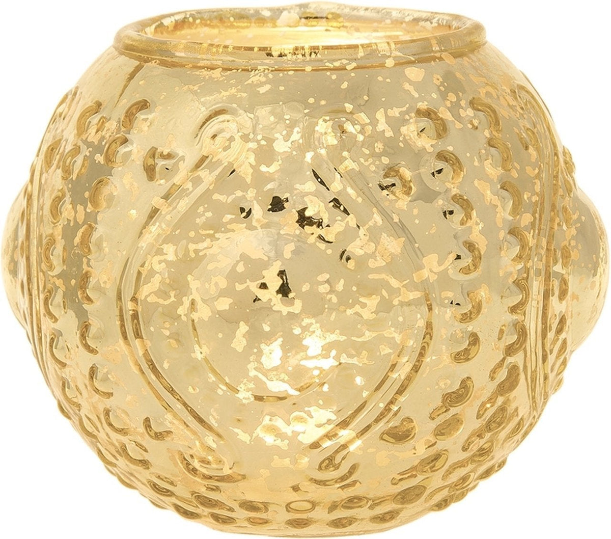 Elegance Gold Mercury Glass Tea Light Votive Candle Holders (Set of 4, Assorted Designs and Sizes) - Luna Bazaar | Boho &amp; Vintage Style Decor