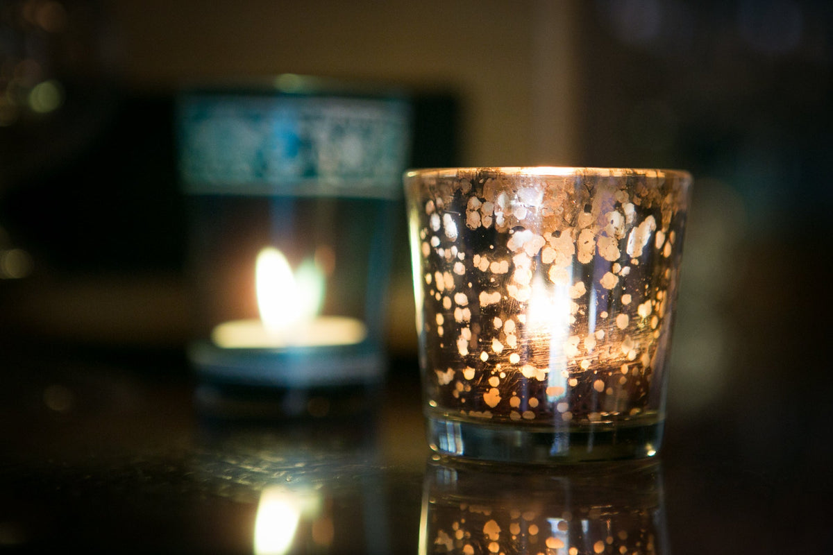 2.5&quot; Silver Mercury Glass Votive Tea Light Candle Holder - LunaBazaar.com - Discover. Decorate. Celebrate.