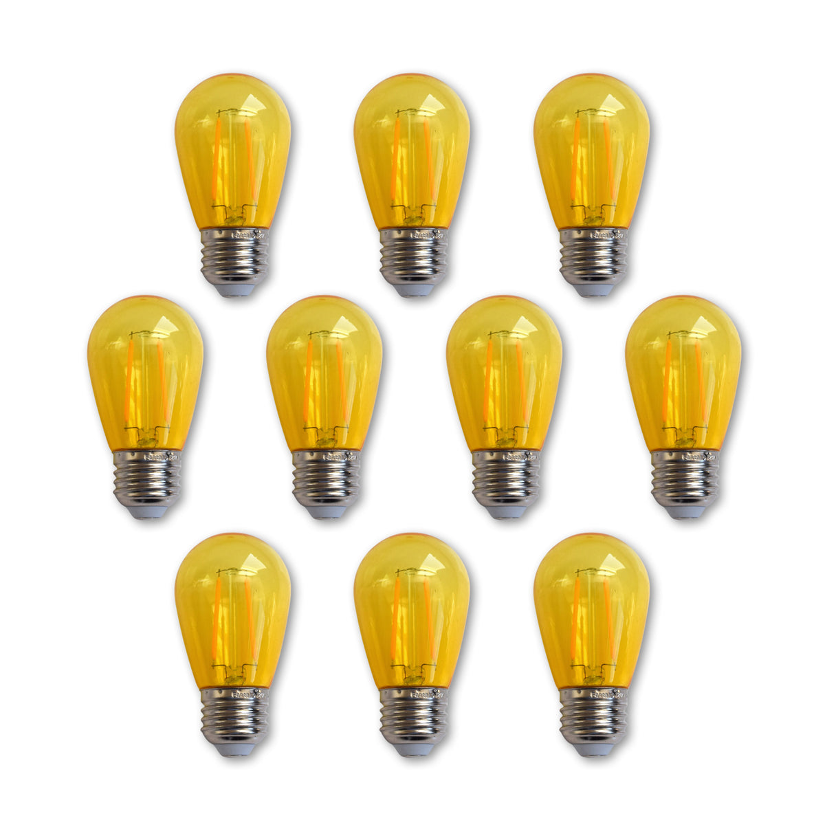 10-PACK Yellow LED Filament S14 Shatterproof Energy Saving Color Light Bulb, Dimmable, 2W,  E26 Medium Base - Luna Bazaar | Boho &amp; Vintage Style Decor