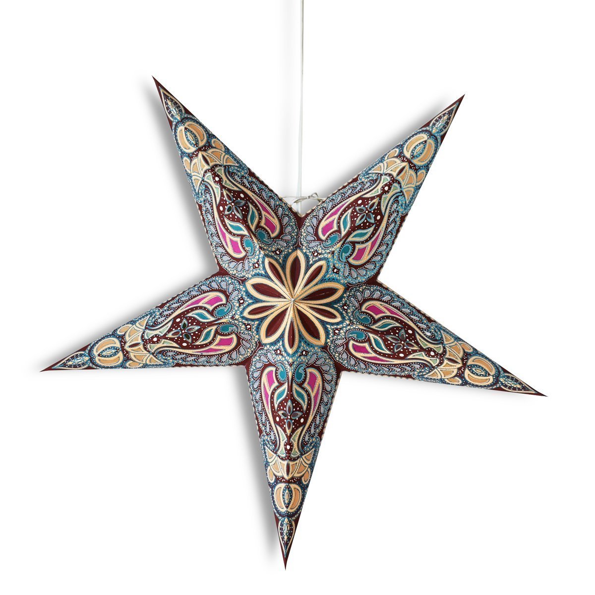 24&quot; Brown Alaska Glitter Paper Star Lantern, Hanging Wedding &amp; Party Decoration - LunaBazaar.com - Discover. Decorate. Celebrate.