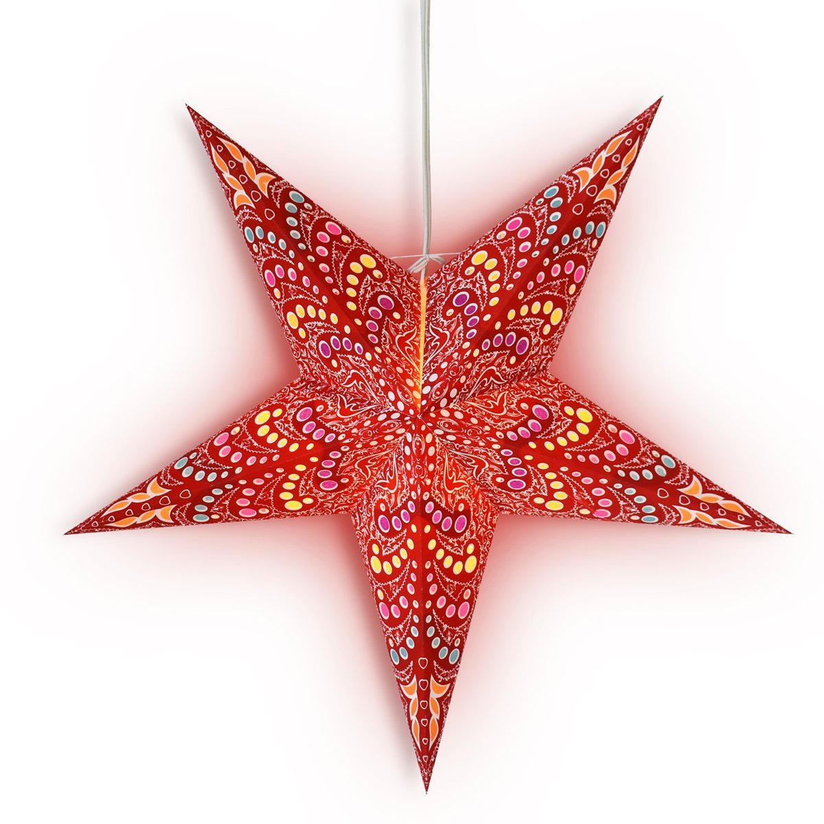 24 Inch Red Aloha Paper Star Lantern, Hanging Wedding &amp; Party Decoration
