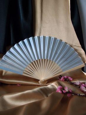 50-Pack 9&quot; Arctic Spa Blue Silk Hand Fans for Weddings - Luna Bazaar | Boho &amp; Vintage Style Decor