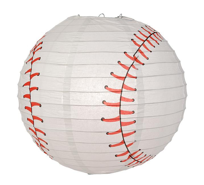 14 Inch Baseball Paper Lantern Shaped Sports Hanging Decoration for Parties, Children&#39;s Bedrooms and Sports Teams - Luna Bazaar | Boho &amp; Vintage Style Decor