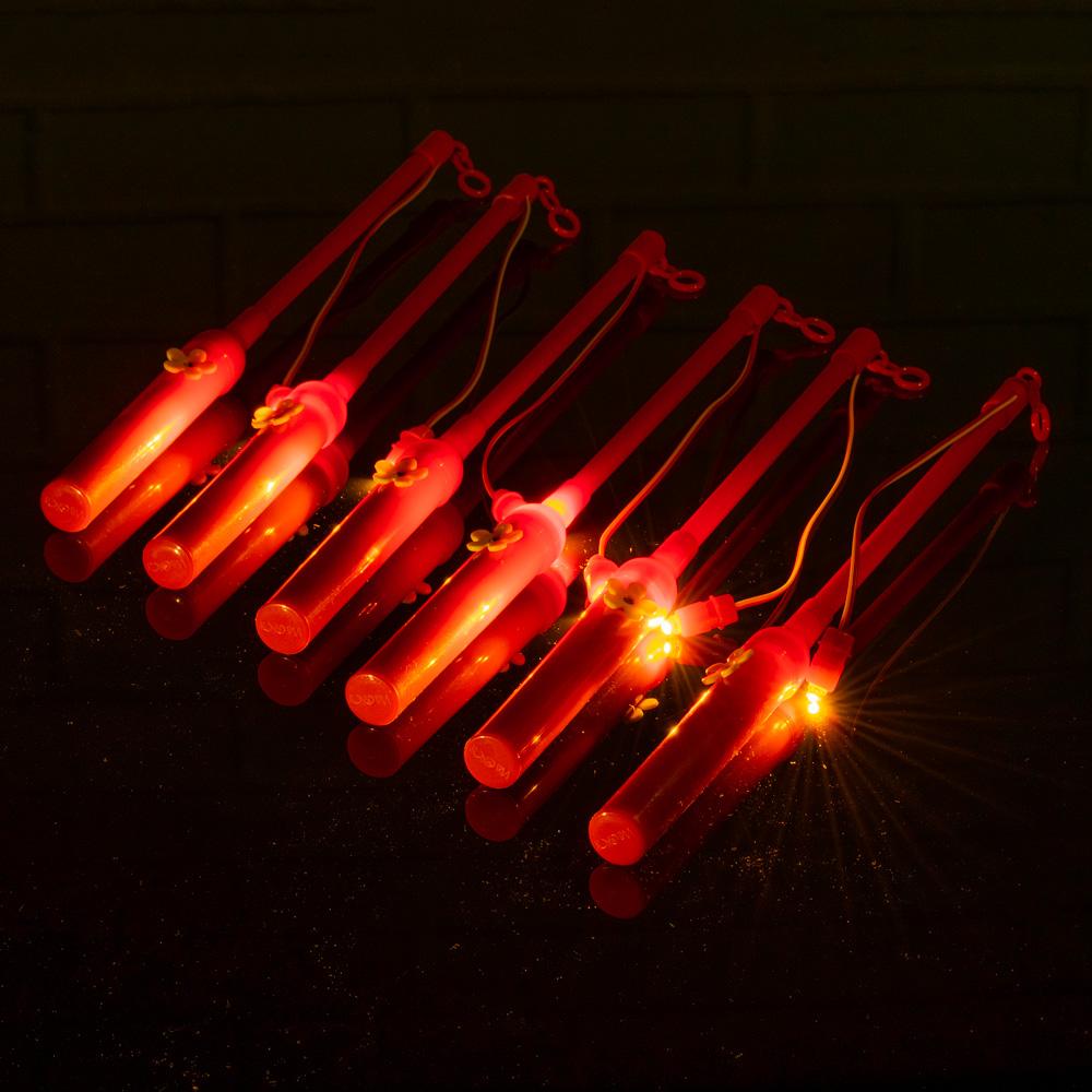 Red 12&quot; Paper Lantern Holder Walking Stick and LED Light (Battery Operated, 6 PACK) - Luna Bazaar | Boho &amp; Vintage Style Decor