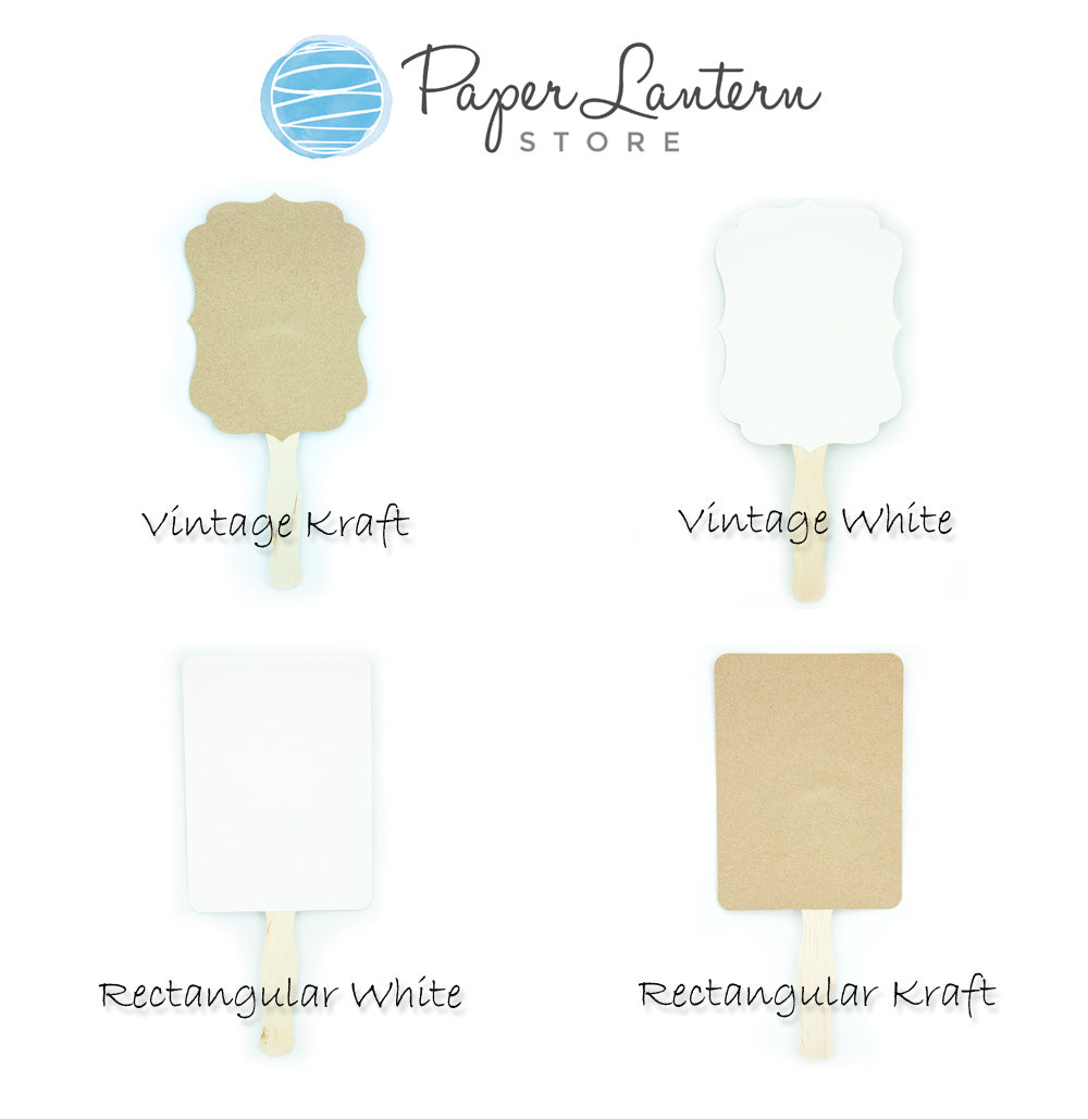 Blank Glossy White Rectangle Paddle Fans for DIY Wedding Invitations and Programs (20-Pack) - LunaBazaar - Discover. Decorate. Celebrate.