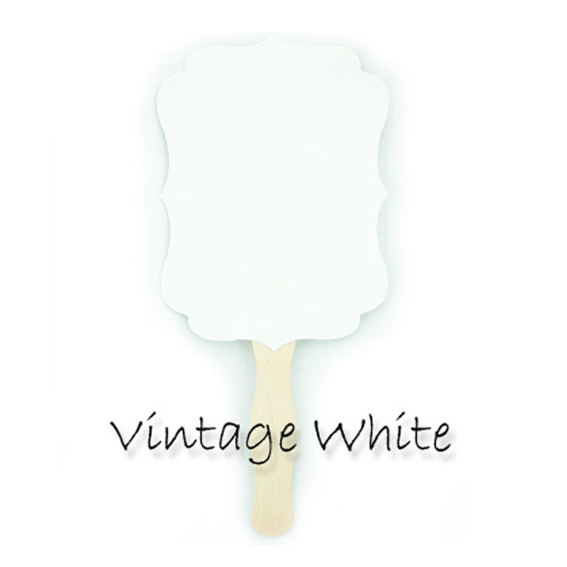 Blank Glossy White Vintage Paddle Fans for DIY Wedding Invitations and Programs (20-Pack) - Luna Bazaar | Boho &amp; Vintage Style Decor