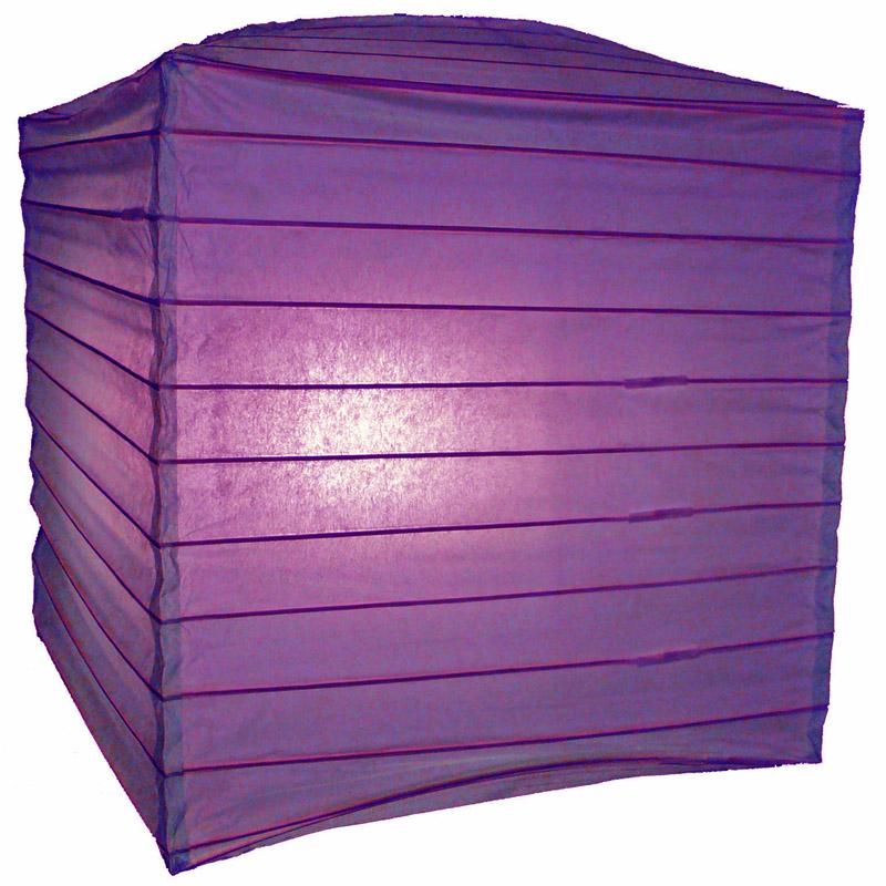 10&quot; Dark Purple Square Shaped Paper Lantern - Luna Bazaar | Boho &amp; Vintage Style Decor