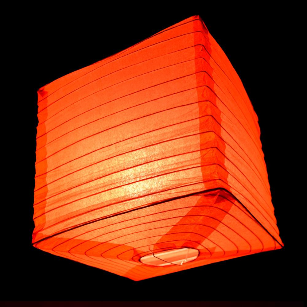 10&quot; Red Square Shaped Paper Lantern - Luna Bazaar | Boho &amp; Vintage Style Decor