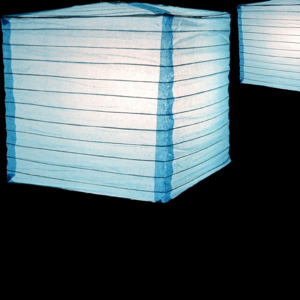 10&quot; Turquoise Square Shaped Paper Lantern - Luna Bazaar | Boho &amp; Vintage Style Decor