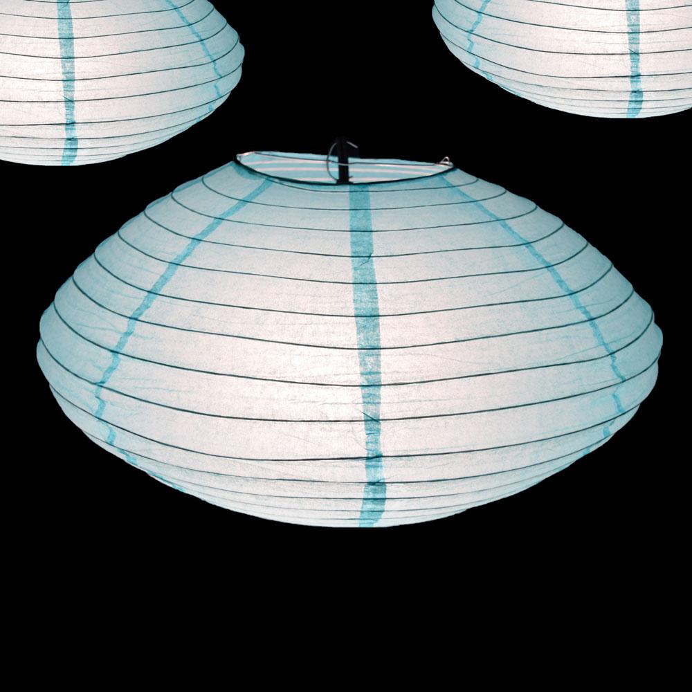 16&quot; Water Blue Saturn Paper Lantern - Luna Bazaar | Boho &amp; Vintage Style Decor