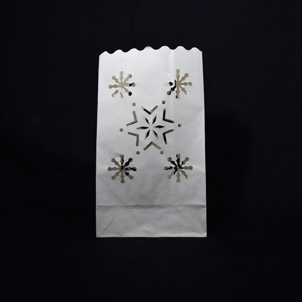 Multiple Snowflake Paper Luminaries / Luminary Lantern Bags Path Lighting (10 PACK) - Luna Bazaar | Boho &amp; Vintage Style Decor