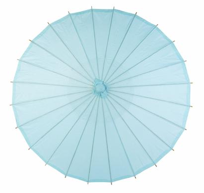 BULK PACK (6) 32 Inch Water Blue Paper Parasol Umbrellas with Elegant Handles - LunaBazaar.com - Discover. Decorate. Celebrate.