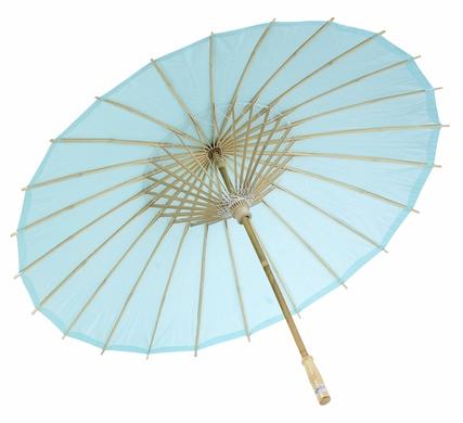 BULK PACK (10) 32 Inch Water Blue Paper Parasol Umbrellas with Elegant Handles - LunaBazaar.com - Discover. Decorate. Celebrate.