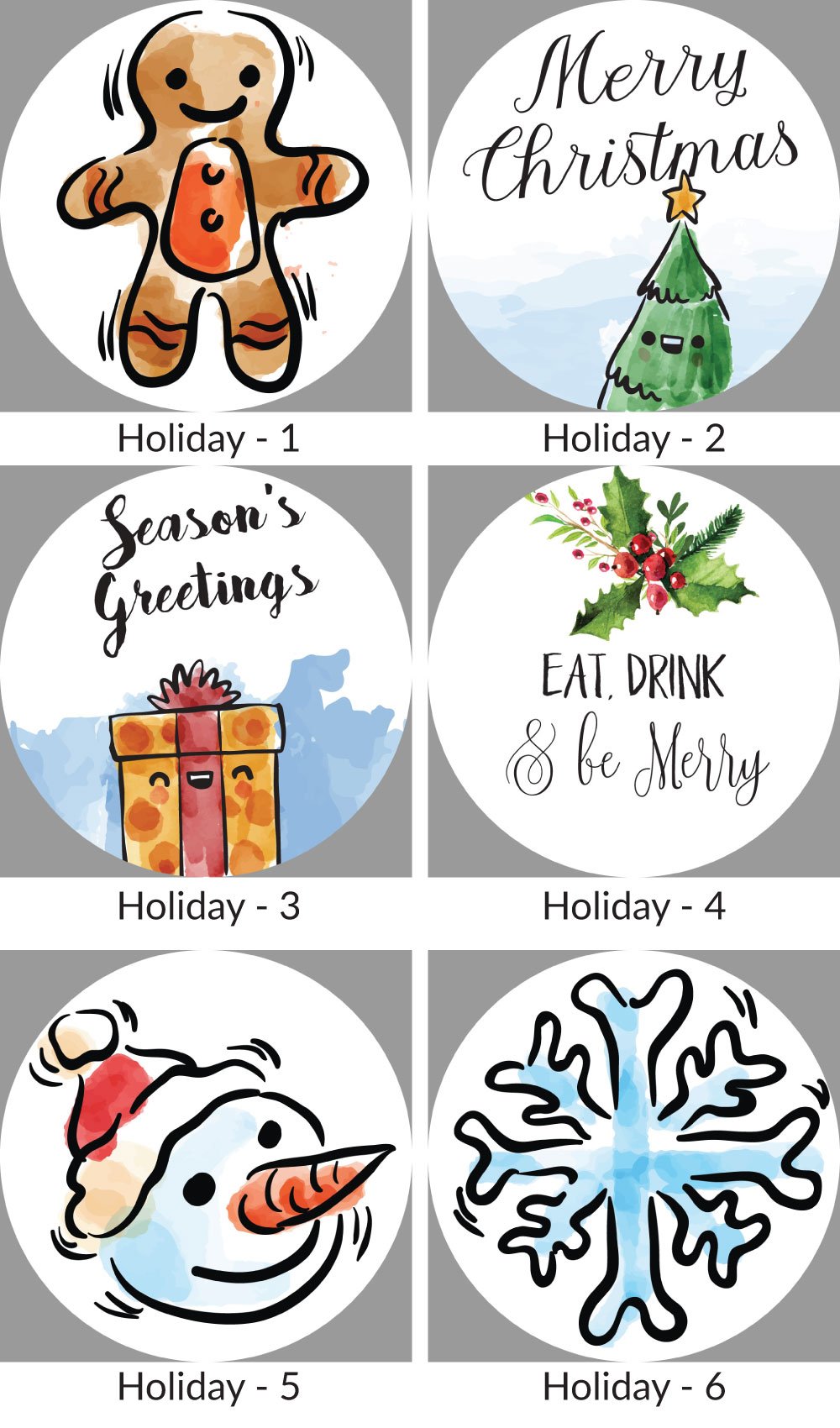 2.5 Inch Circle Personalized Holiday and Christmas Present Stickers Tags and Envelope Seals (Pre-Set Designed, 24 Labels) - Luna Bazaar | Boho &amp; Vintage Style Decor
