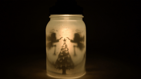 Decorative Christmas Holiday Frosted White Pendant Light Mason Jar Luminaries Set (4 PACK) - Luna Bazaar | Boho &amp; Vintage Style Decor