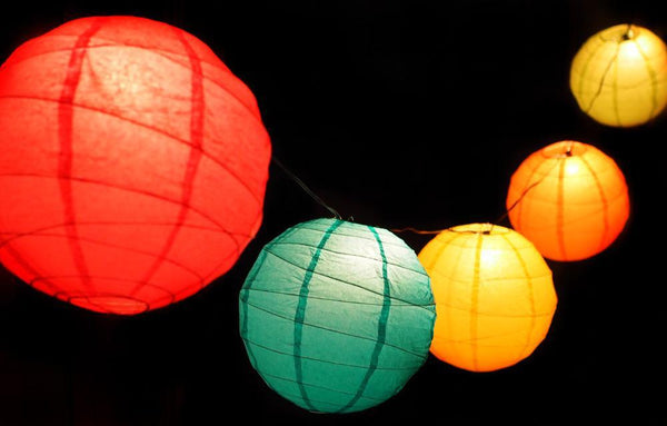 12&quot; Cinco de Mayo / Fiesta Crisscross Ribbing Paper Lantern String Light for Parties, Birthdays or any occasion(31 FT)