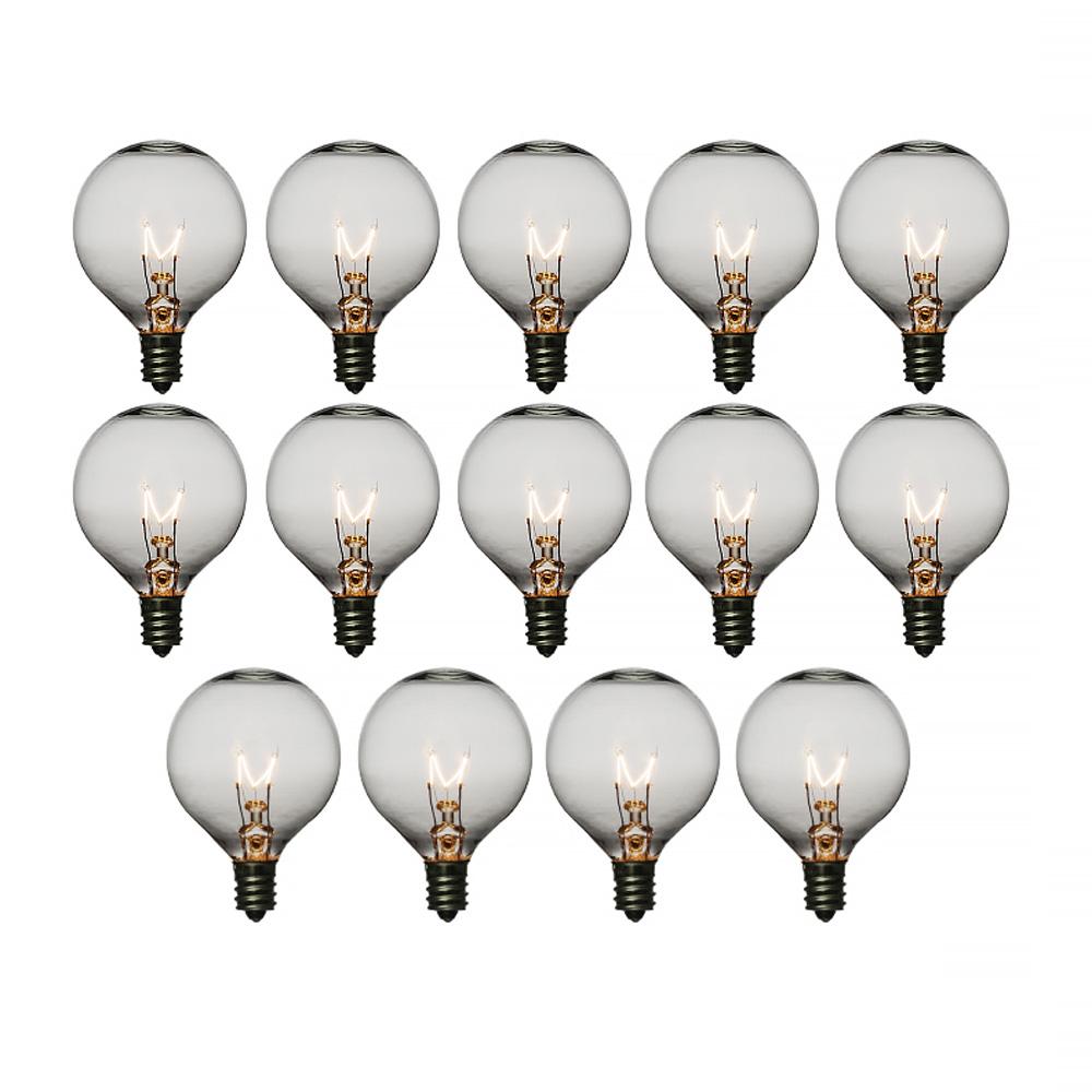 Clear 5-Watt Incandescent G40 Globe Light Bulbs, E12 Candelabra Base (28 PACK) - Luna Bazaar | Boho &amp; Vintage Style Decor