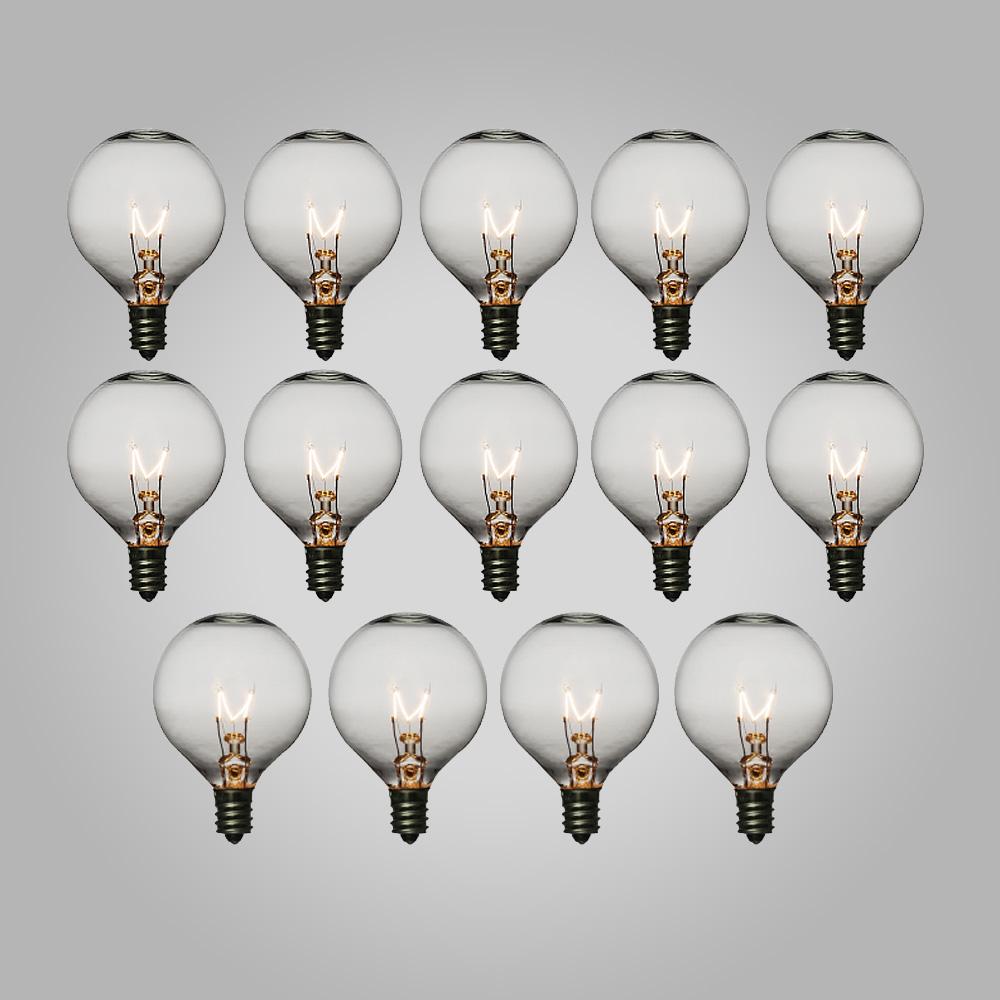 Clear 5-Watt Incandescent G40 Globe Light Bulbs, E12 Candelabra Base (28 PACK) - Luna Bazaar | Boho &amp; Vintage Style Decor