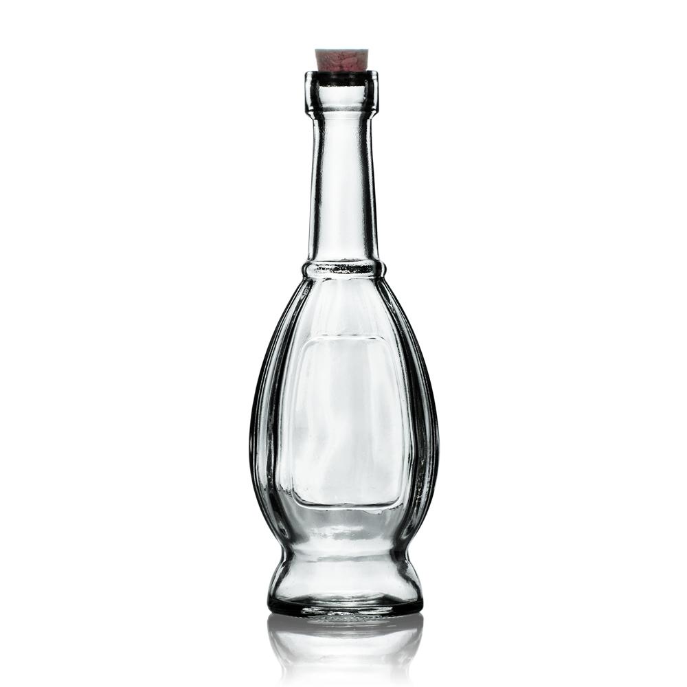 6.5&quot; Vera Clear Vintage Glass Bottle with Cork - DIY Wedding Flower &amp; Bud Vases - Luna Bazaar | Boho &amp; Vintage Style Decor