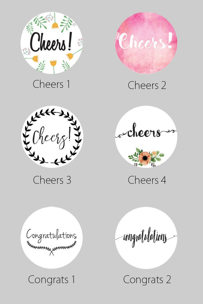 2.5 Inch Congratulations Themed Circle Label Stickers for Party Favors &amp; Invitations (Pre-Set Designed, 24 Labels) - Luna Bazaar | Boho &amp; Vintage Style Decor