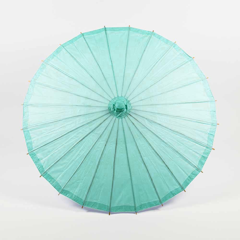 BULK PACK (10-Pack) 32 Inch Cool Mint Green Paper Parasol Umbrella with Elegant Handle