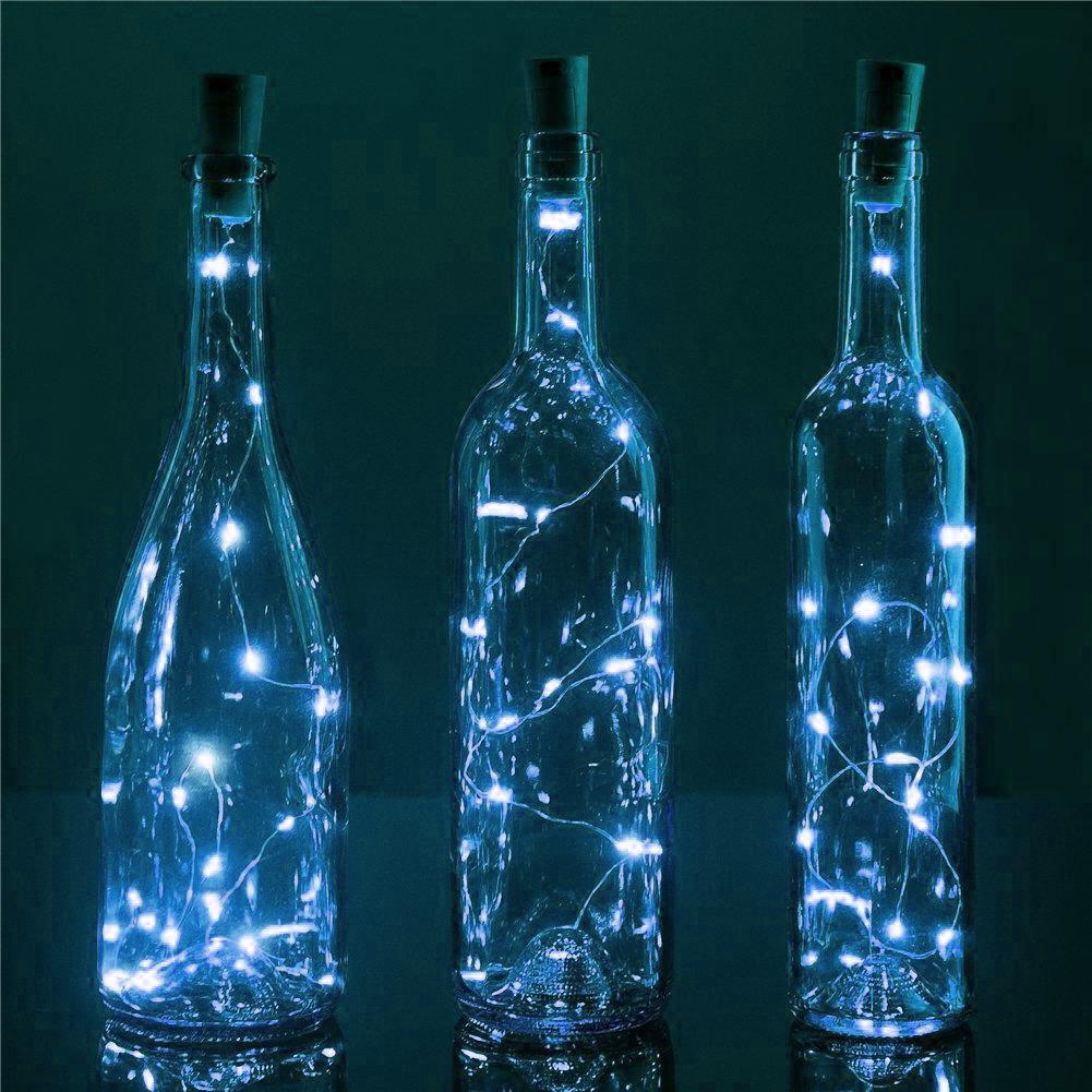 3 Ft 20 Super Bright Cool White LED Battery Operated Wine Bottle lights With Cork DIY Fairy String Light For Home Wedding Party Decoration - Luna Bazaar | Boho &amp; Vintage Style Decor