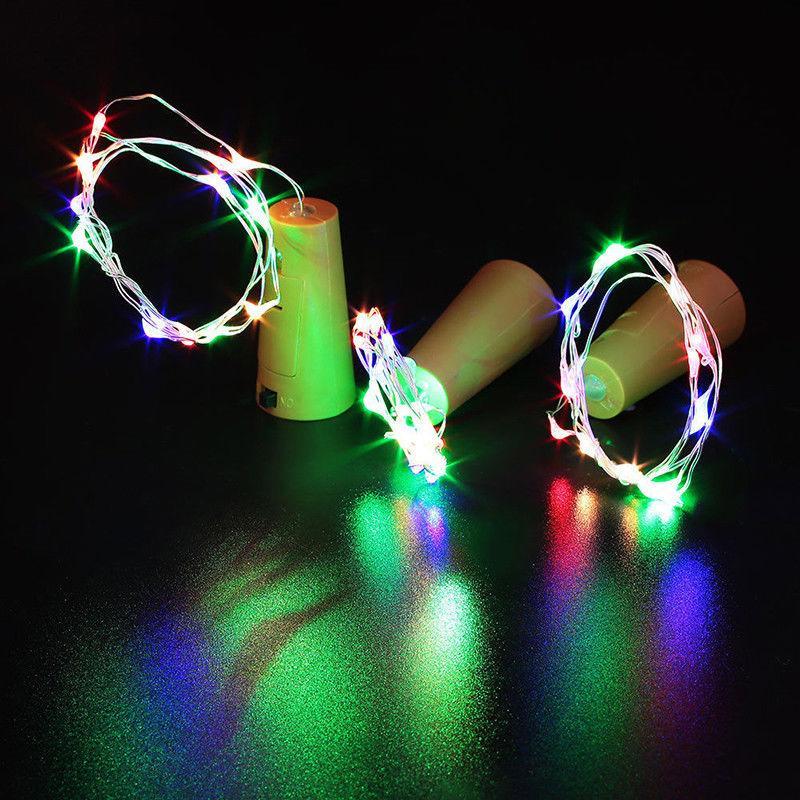 3-Pack 3 Ft 20 Super Bright RGB LED Battery Operated Wine Bottle lights With Cork DIY Fairy String Light For Home Wedding Party Decoration - Luna Bazaar | Boho &amp; Vintage Style Decor