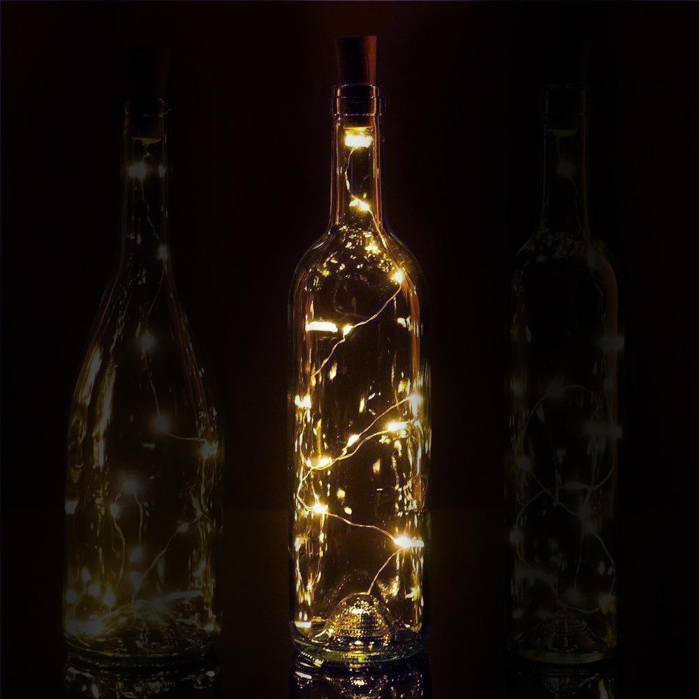 3 Ft 20 Super Bright Warm White LED Battery Operated Wine Bottle lights With Cork DIY Fairy String Light For Home Wedding Party Decoration - Luna Bazaar | Boho &amp; Vintage Style Decor