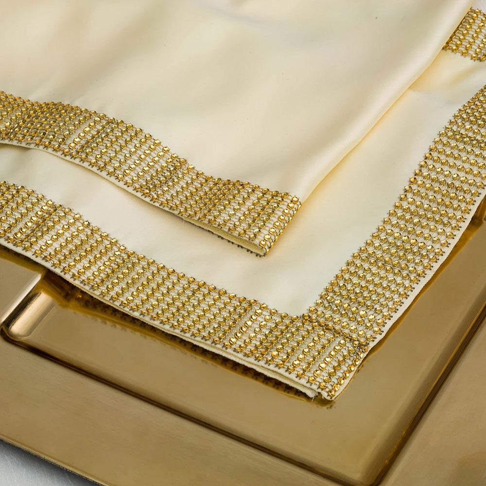 CLOSEOUT Gold Diamond Sequin Concave Mesh Table Runner (12 x 72) - Luna Bazaar | Boho &amp; Vintage Style Decor