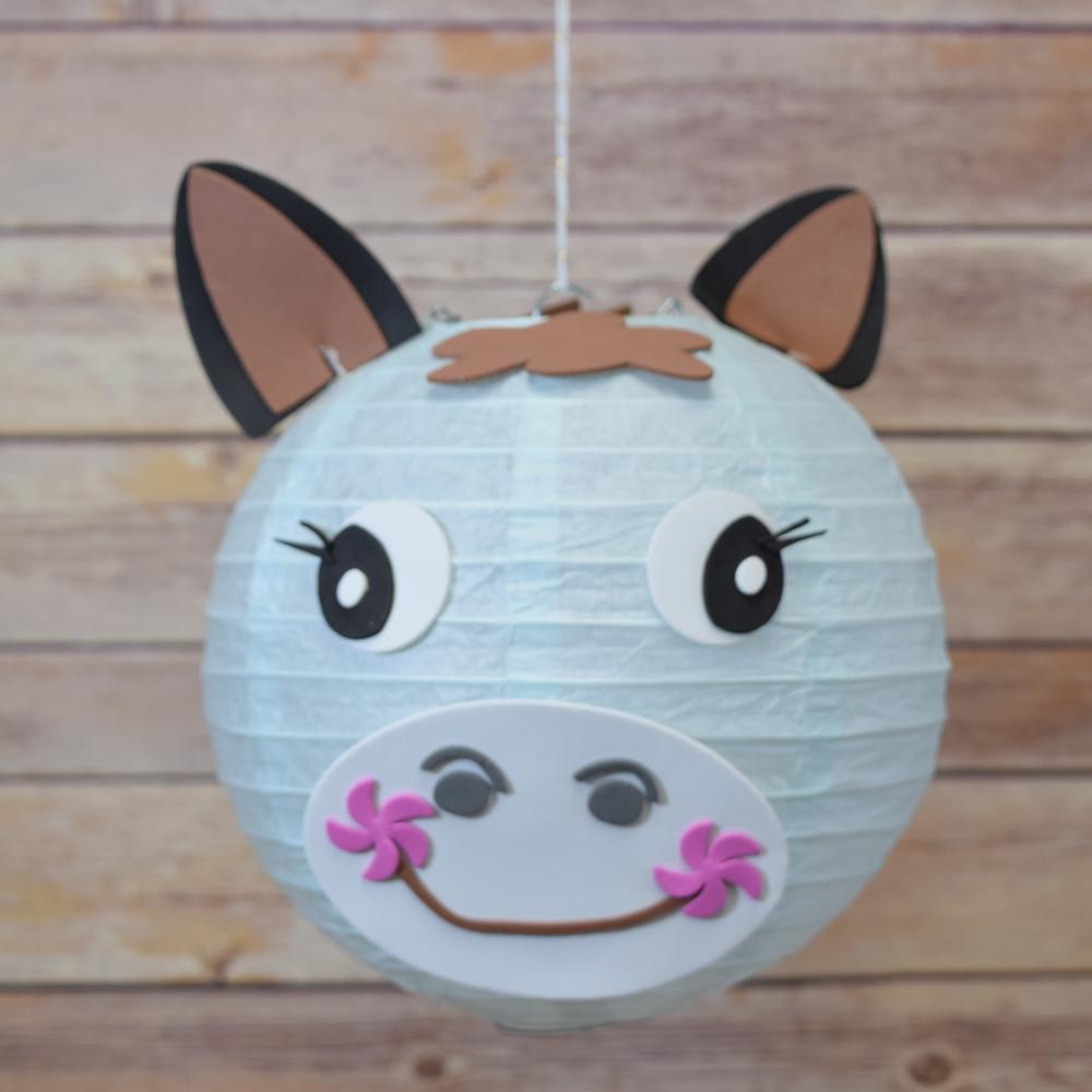 8&quot; Paper Lantern Animal Face DIY Kit - Horse / Pony (Kid Craft Project) - Luna Bazaar | Boho &amp; Vintage Style Decor