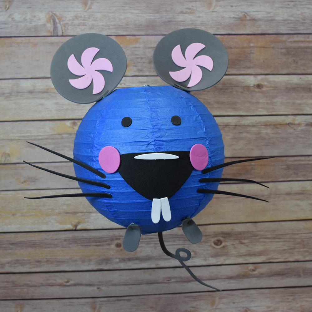 8&quot; Paper Lantern Animal Face DIY Kit - Mouse (Kid Craft Project) - Luna Bazaar | Boho &amp; Vintage Style Decor