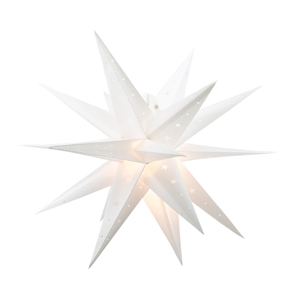 24&quot; White Moravian Weatherproof Star Lantern Lamp, Multi-Point Hanging Decoration - LunaBazaar.com - Discover. Decorate. Celebrate.
