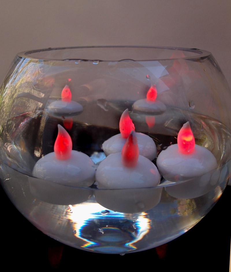 CLOSEOUT Floating Waterproof Flameless LED Tea Light Candle - Red (6 PACK) - Luna Bazaar | Boho &amp; Vintage Style Decor