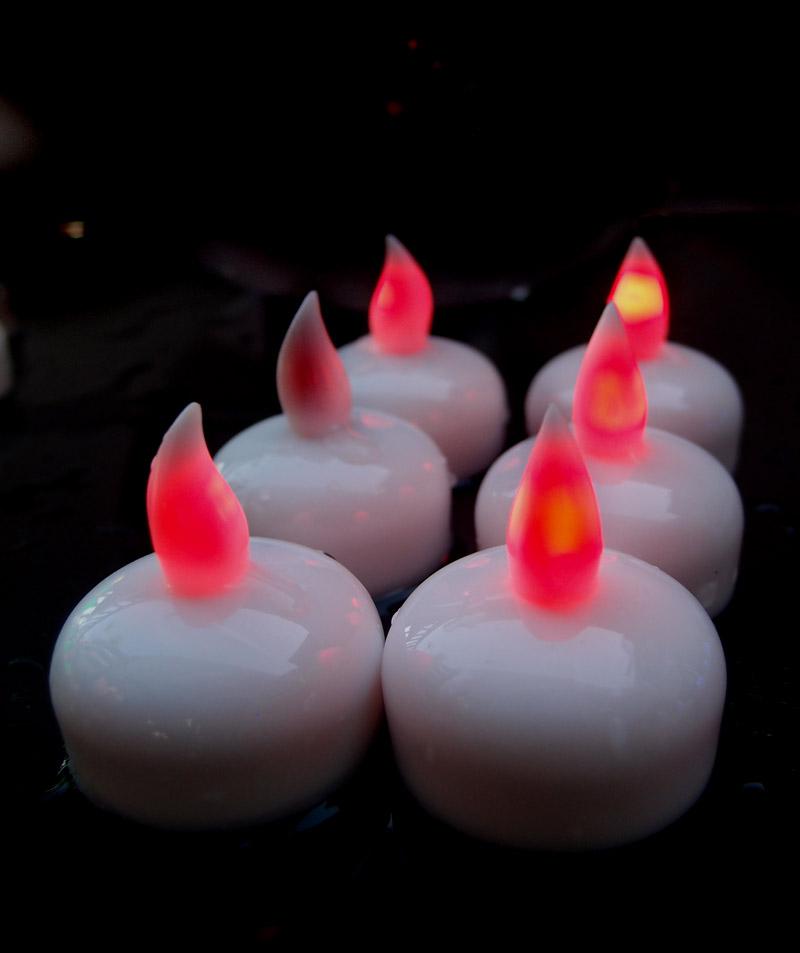 CLOSEOUT Floating Waterproof Flameless LED Tea Light Candle - Red (6 PACK) - Luna Bazaar | Boho &amp; Vintage Style Decor