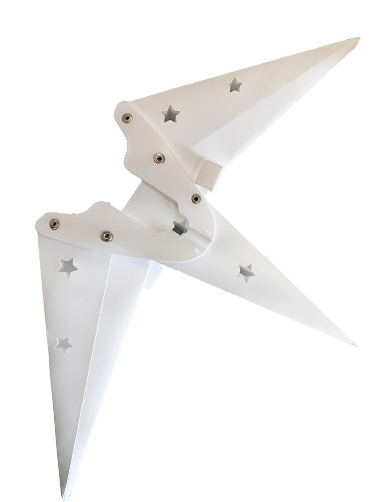 3-PACK + CORD | 16&quot; White Moravian Plastic Star Lantern Lamp, Multi-Point Hanging Decoration - LunaBazaar.com - Discover. Decorate. Celebrate.