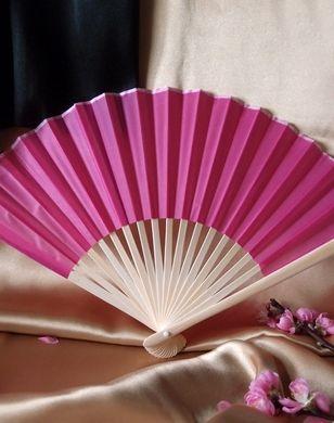50-Pack 9&quot; Fuchsia / Hot Pink Silk Hand Fans for Weddings - Luna Bazaar | Boho &amp; Vintage Style Decor