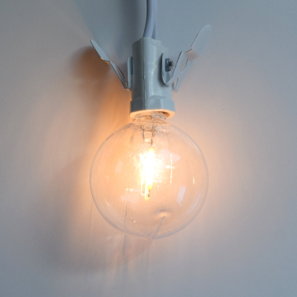 25-Pack LED Filament G50 Globe Shatterproof Light Bulb, Dimmable, 1W, E12 Candelabra Base - Luna Bazaar | Boho &amp; Vintage Style Decor
