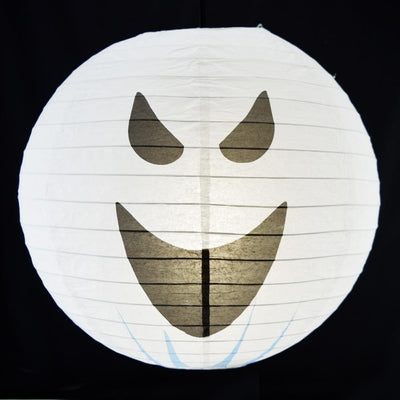 12-Pack 14 Inch Spooky Shyguy Two-face Ghost Halloween Paper Lantern - Luna Bazaar | Boho &amp; Vintage Style Decor