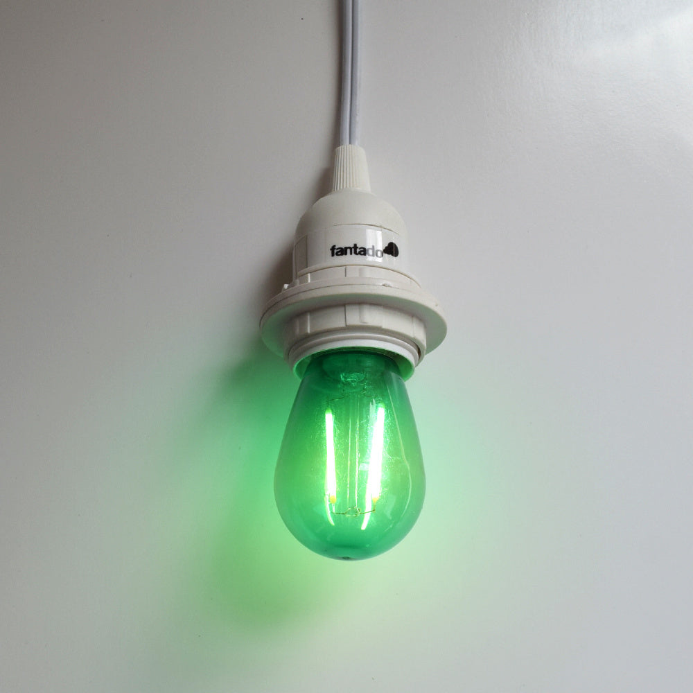 10-PACK Green LED Filament S14 Shatterproof Energy Saving Color Light Bulb, Dimmable, 2W,  E26 Medium Base - Luna Bazaar | Boho &amp; Vintage Style Decor