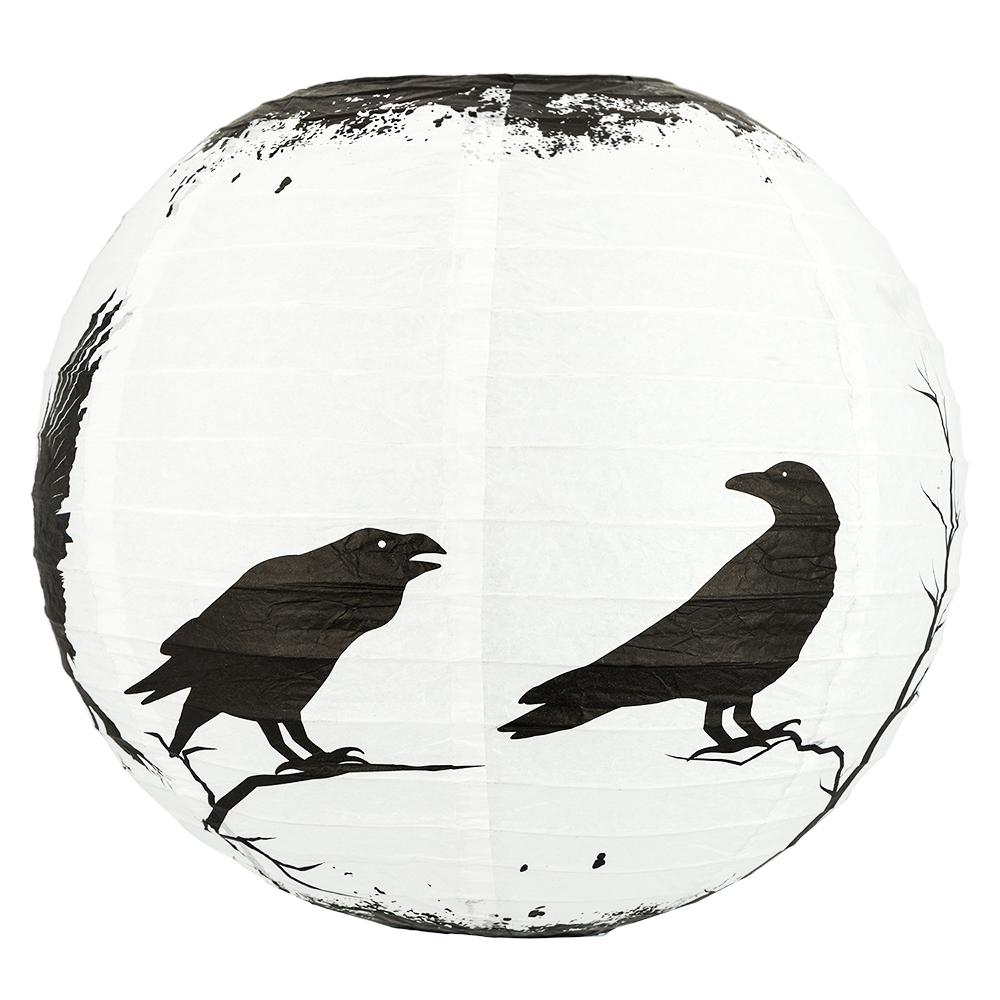 Halloween 12-Piece Black Crows Paper Lantern Party Pack Set, Assorted Hanging Decoration - Luna Bazaar | Boho &amp; Vintage Style Decor
