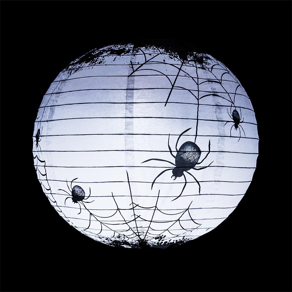 14 Inch Halloween Spiders Spooky Bug Webs Paper Lantern - Luna Bazaar | Boho & Vintage Style Decor