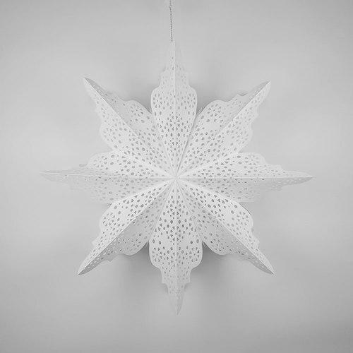 3-PACK + Cord | Bright White Cristallo 29&quot; Pizzelle Designer Illuminated Paper Star Lanterns and Lamp Cord Hanging Decorations - LunaBazaar.com - Discover. Decorate. Celebrate.