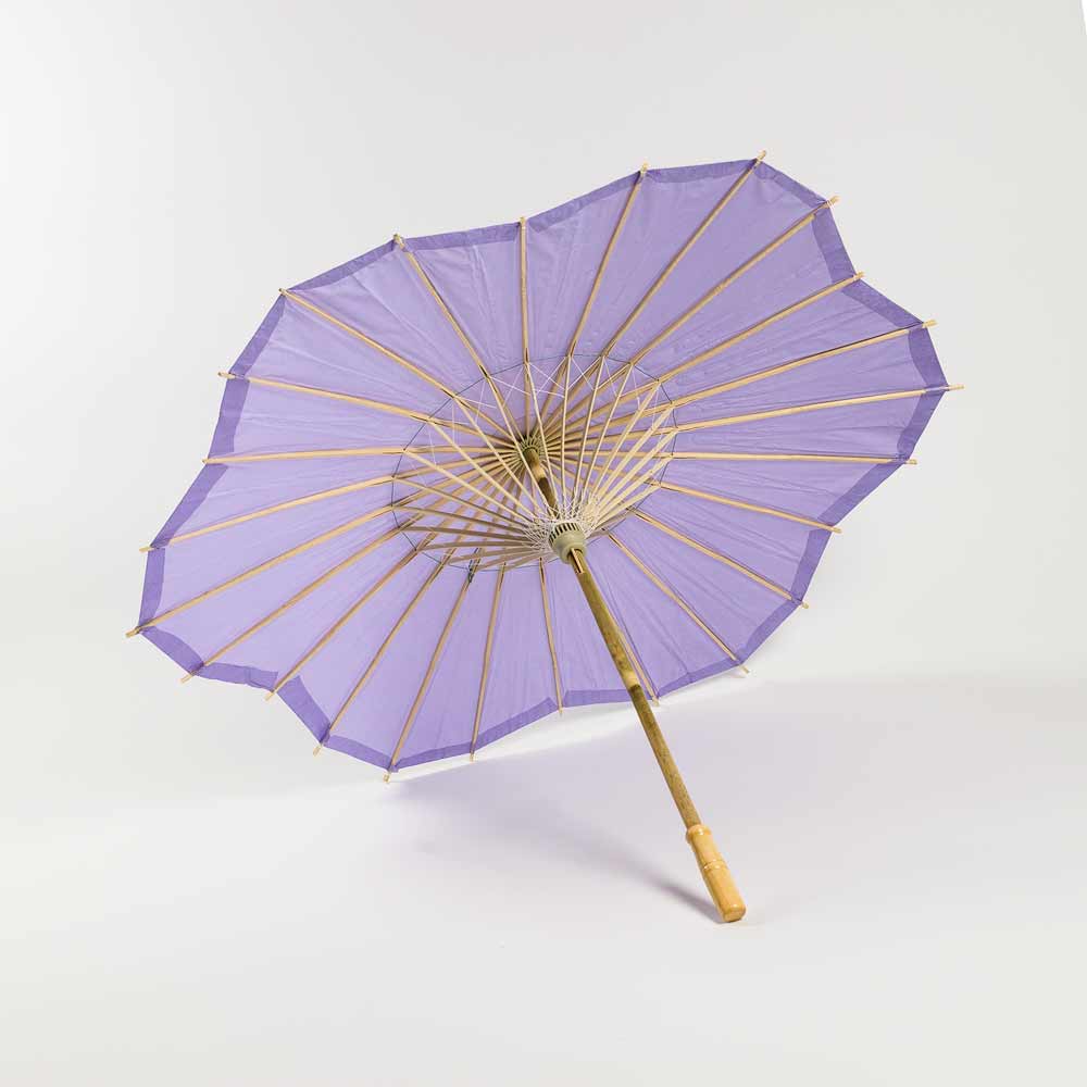 32 Inch Lavender Paper Parasol Umbrella, Scallop Blossom Shaped - LunaBazaar.com - Discover.Decorate. Celebrate.