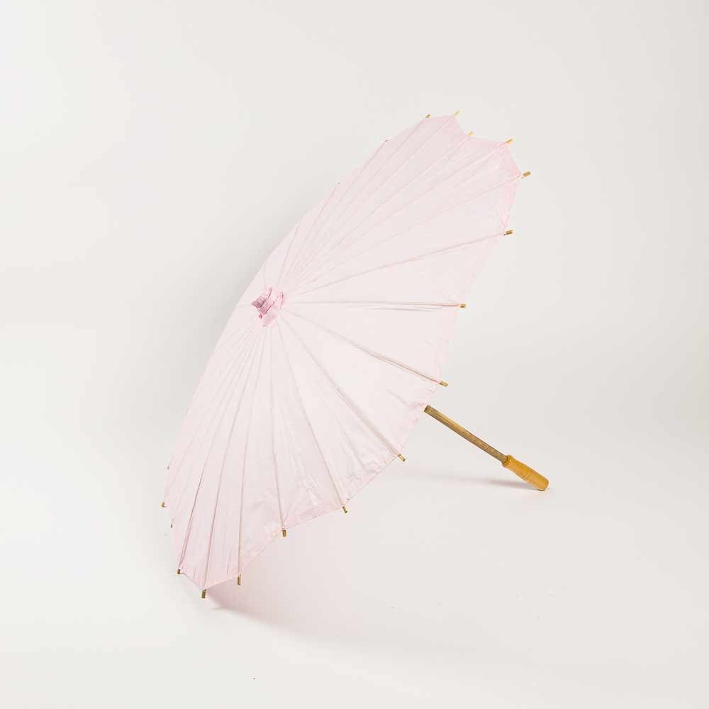 32 Inch Pink Paper Parasol Umbrella, Scallop Blossom Shaped - LunaBazaar.com - Discover.Decorate. Celebrate.