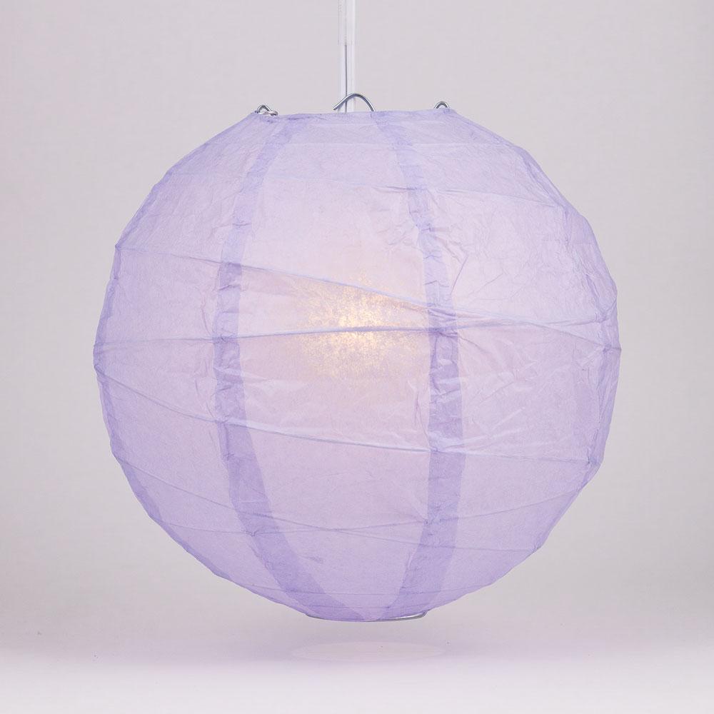 5-Pack 10 Inch Lavender Free-Style Ribbing Round Paper Lantern - Luna Bazaar | Boho &amp; Vintage Style Decor