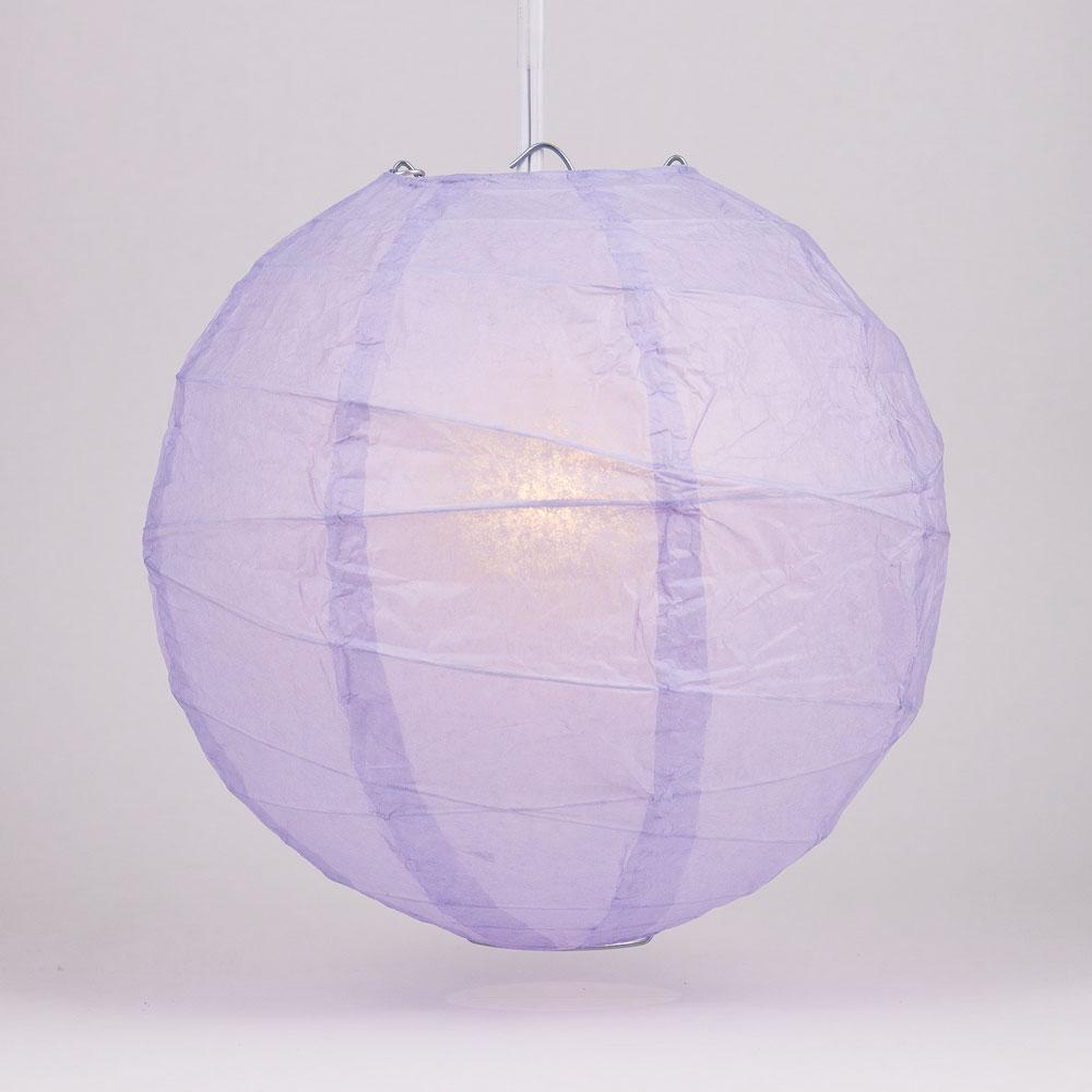 5-Pack 6 Inch Lavender Free-Style Ribbing Round Paper Lantern - Luna Bazaar | Boho & Vintage Style Decor