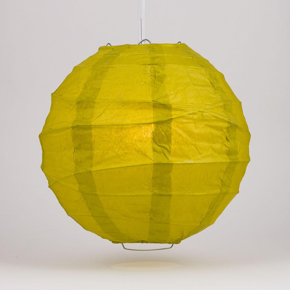 12 Inch Pear Free-Style Ribbing Round Paper Lantern - Luna Bazaar | Boho &amp; Vintage Style Decor