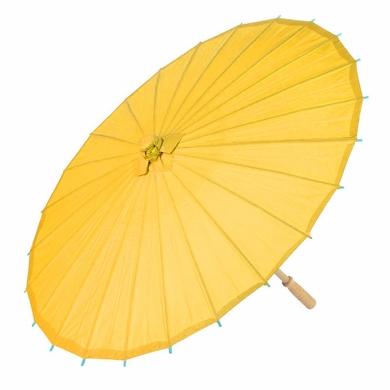 BULK PACK (6) 32 Inch Yellow Paper Parasol Umbrellas with Elegant Handles - LunaBazaar.com - Discover. Decorate. Celebrate.